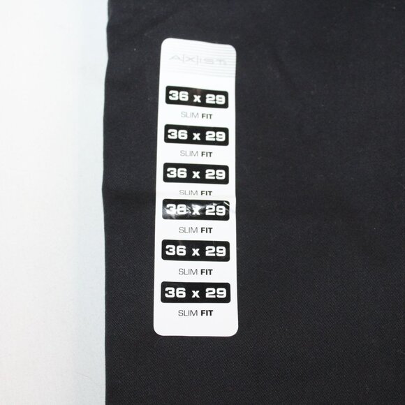 Axist Tech Slim Fit Chino Dress Pants Men's Size 36x29 Black Dry Fit Flat Front - Picture 8 of 14